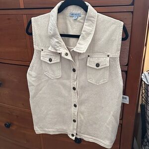 PBJ Blues Cream Button-Up Sweater Vest